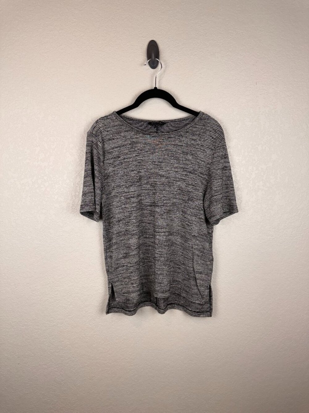 Banana Republic Black White Striped Scoop Neck Short Sleeve Tee S